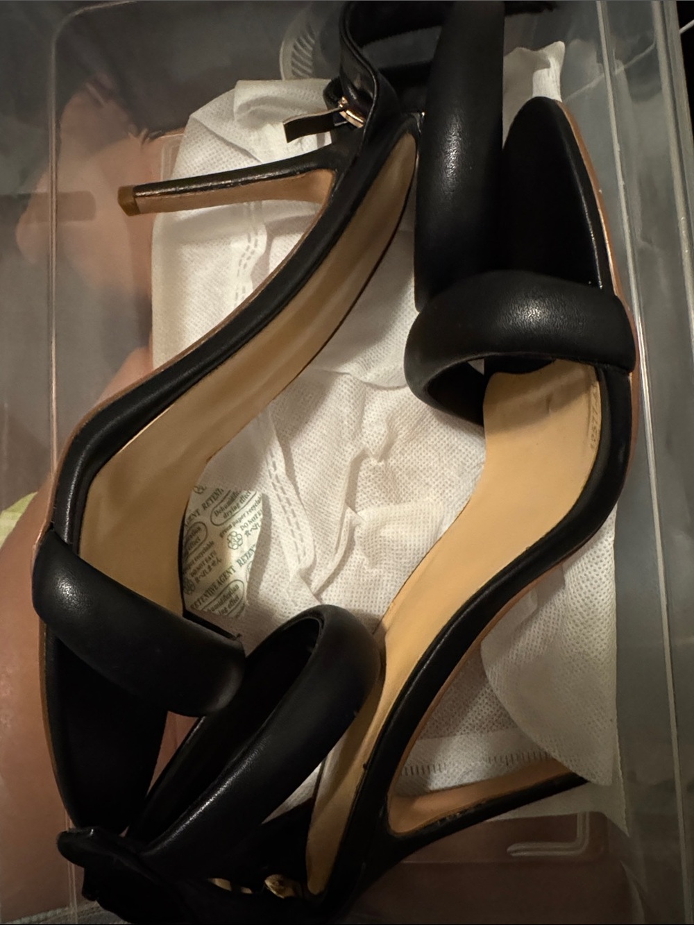 Black Women's Open-Toe Strappy Heel Sandals